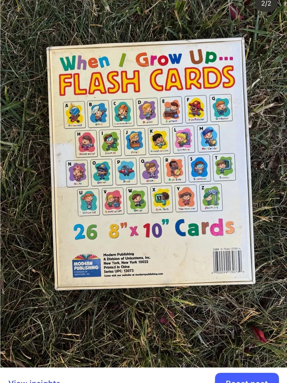 Vintage When I Grow Up Flash Cards - Kids Career Learning Set (Multi-color)
